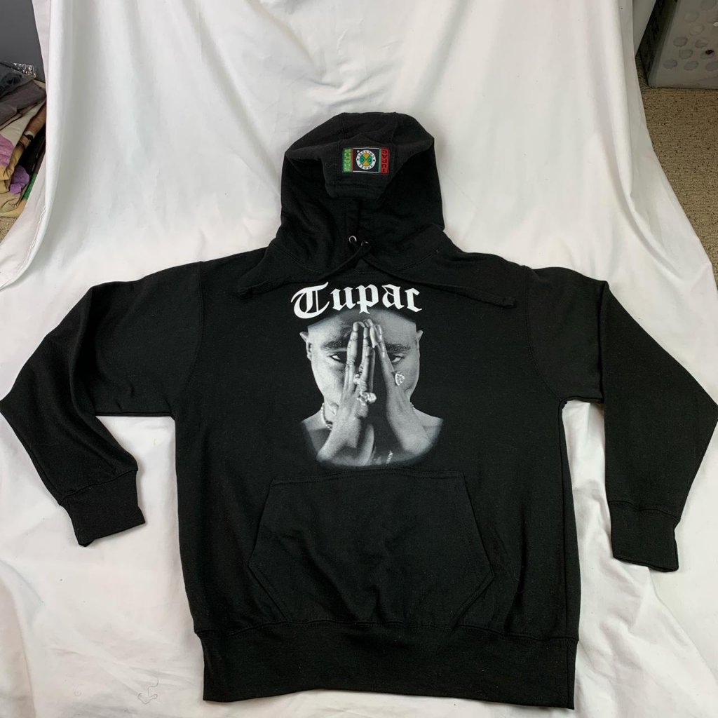 Grail Super Dope Brand New Authentic Cross Colours X Tupac Shakur Black Hoodie